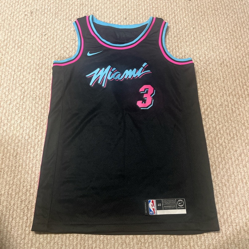 Nike Black Miami Vice Basketball Jersey with Pink and Teal Accents